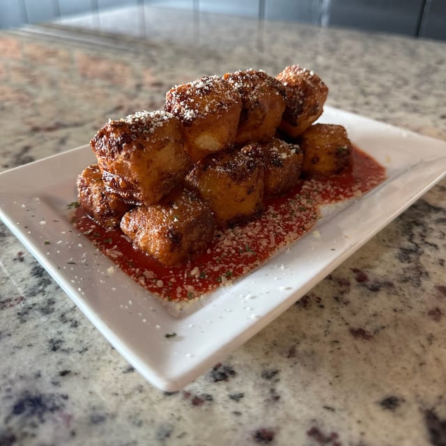 Garlic White Cheddar Cheese Curds.